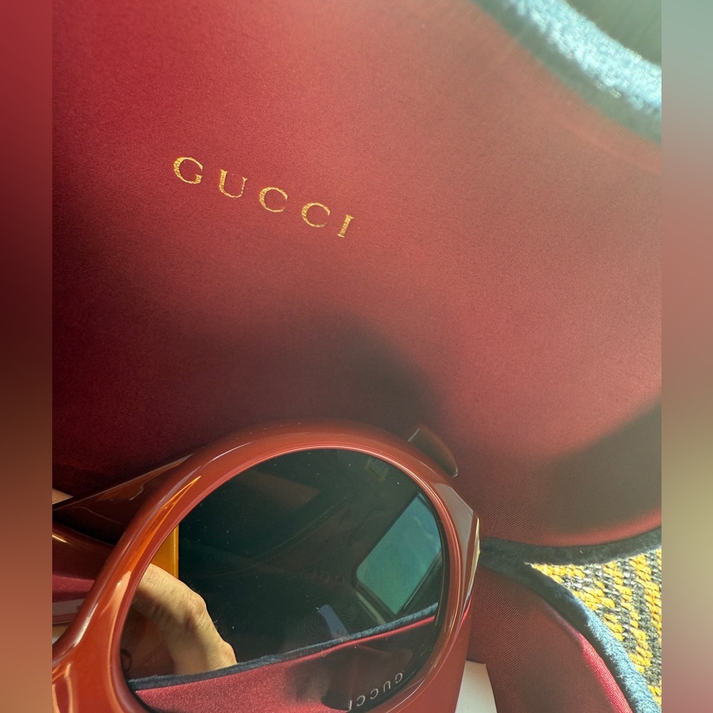 New Gucci GG1544S sunglasses burgundy Red bubble with case - Picture 10 of 10